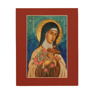 St. Therese Little Flower Wood Print Icon