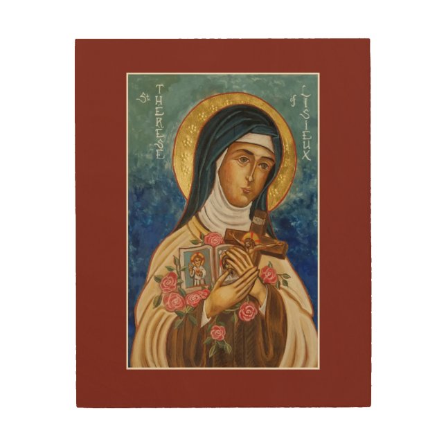 St. Therese Little Flower Wood Print Icon (Front)
