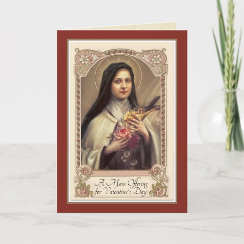 St Therese Mass Offering St Valentines Day Card