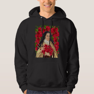 St Therese Of Lisieux Flower Rose Christian Cathol Hoodie