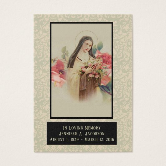 St. Therese of Lisieux Funeral Memorial Holy Card (Front)