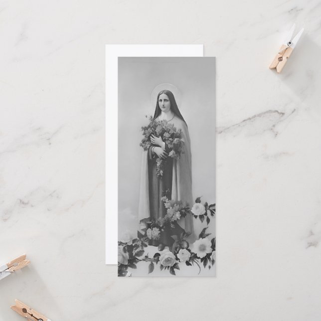 St Therese of Lisieux Greeting Card (Front/Back In Situ)