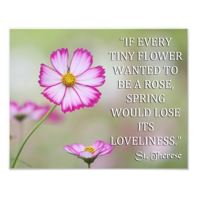 ST THERESE OF LISIEUX IF EVERY TINY FLOWER WANTED PHOTO PRINT (Front)