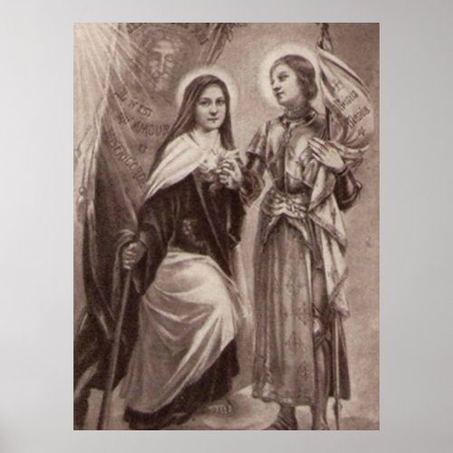 St Therese of Lisieux Joan of Arc Catholic Saints Poster