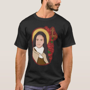 St Therese Of Lisieux Kids Little Flower Rose Cath T-Shirt
