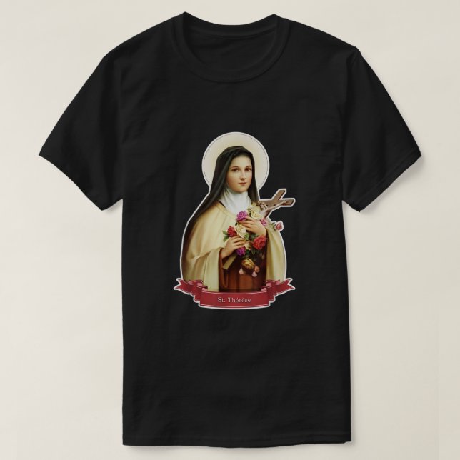 St Therese of Lisieux Kids Little Flower Rose Cath T-Shirt (Design Front)