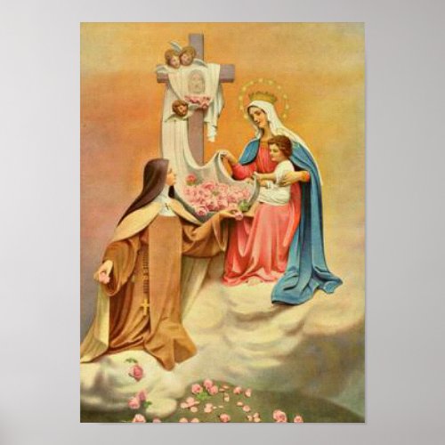 St Therese of Lisieux Little Flower of Jesus Mary Poster