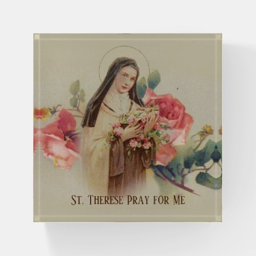St Therese of Lisieux Little Flower of Jesus Paperweight