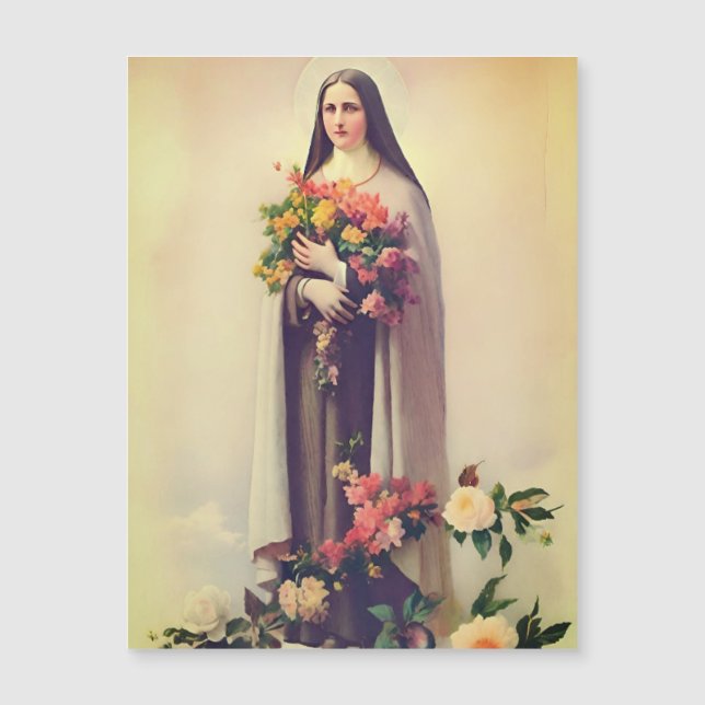 St Therese of Lisieux magnetic holy card (Front)
