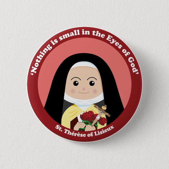 St. Thérèse of Lisieux Pinback Button (Front)