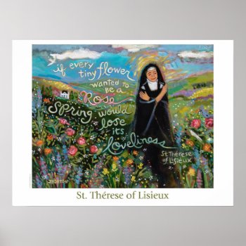 St. Therese Of Lisieux Poster by JenNortonArtStudio at Zazzle