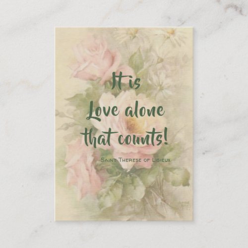 St Therese of Lisieux Quote Roses Holy Card