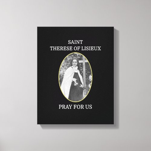 St Therese of Lisieux T_Shirt Saint Little Flower Canvas Print