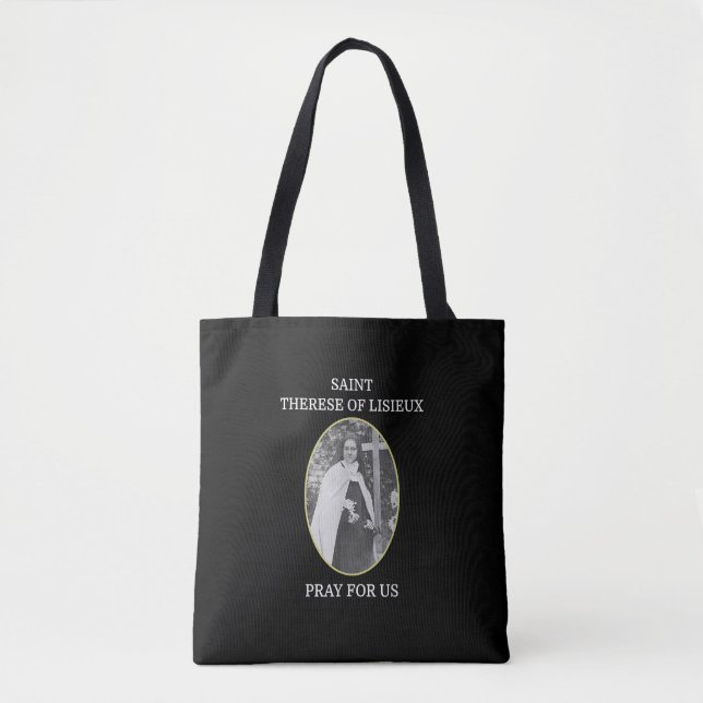 St. Therese of Lisieux T-Shirt Saint Little Flower Tote Bag (Front)