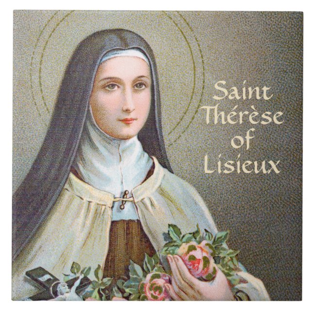 St. Therese of Lisieux the Little Flower (BJE 01) Ceramic Tile (Front)