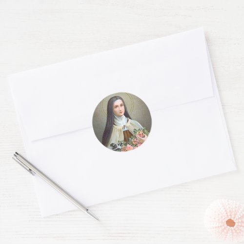 St Therese of Lisieux the Little Flower BJE 01 Classic Round Sticker