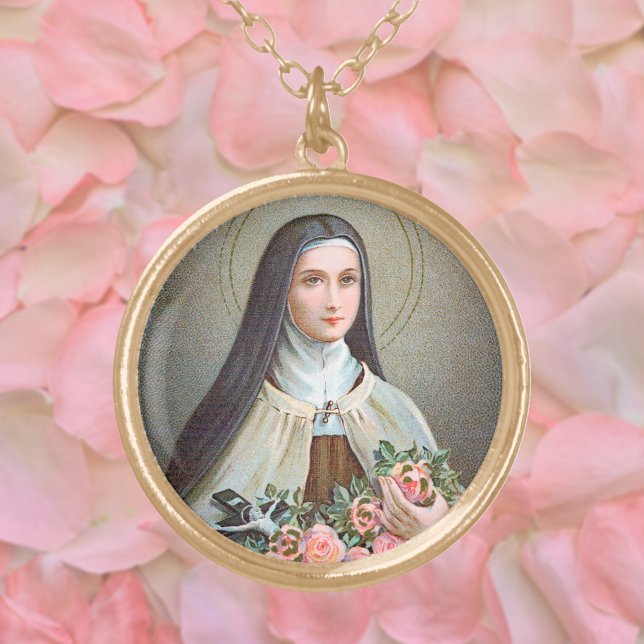 St. Therese of Lisieux the Little Flower (BJE 01) Gold Plated Necklace (Creator Uploaded)