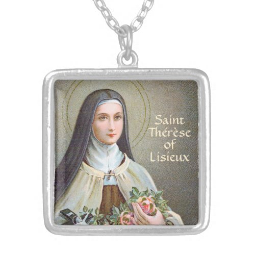 St Therese of Lisieux the Little Flower BJE 01 Silver Plated Necklace