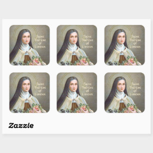 St. Therese of Lisieux the Little Flower (BJE 01) Square Sticker