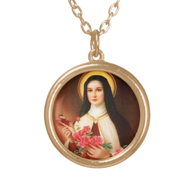 st therese little flower necklace