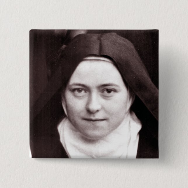 ST THERESE OF LISIEUX, THE LITTLE FLOWER, PINBACK BUTTON (Front)