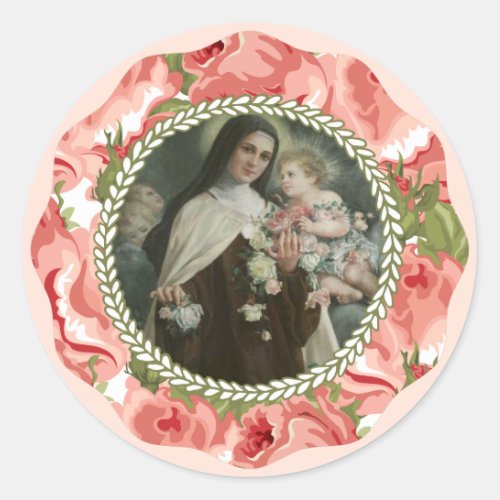St Therese of the Child Jesus Little Flower Classic Round Sticker