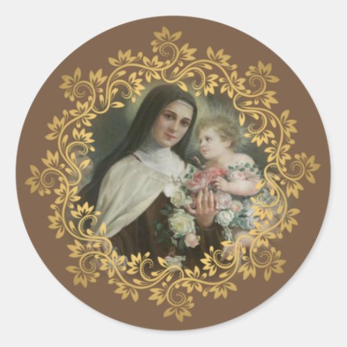 St Therese of the Child Jesus Little Flower Classic Round Sticker