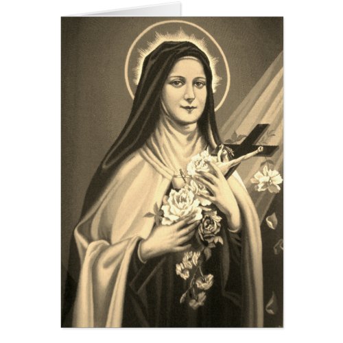 St Therese of the Child Jesus Little Flower Sepia