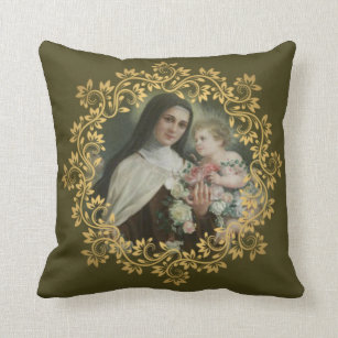St. Therese of the Child Jesus Little Flower Throw Pillow
