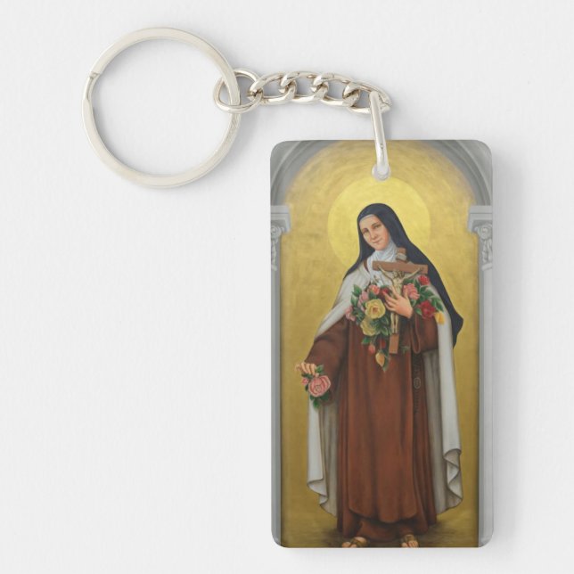 St. Therese of the Child Jesus Painting Keychain (Front)