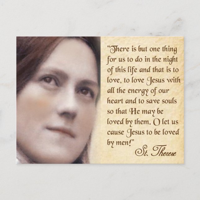 ST. THERESE ON LOVE. POSTCARD (Front)