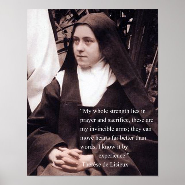 St Therese on Prayer and Sacrifice. Poster (Front)
