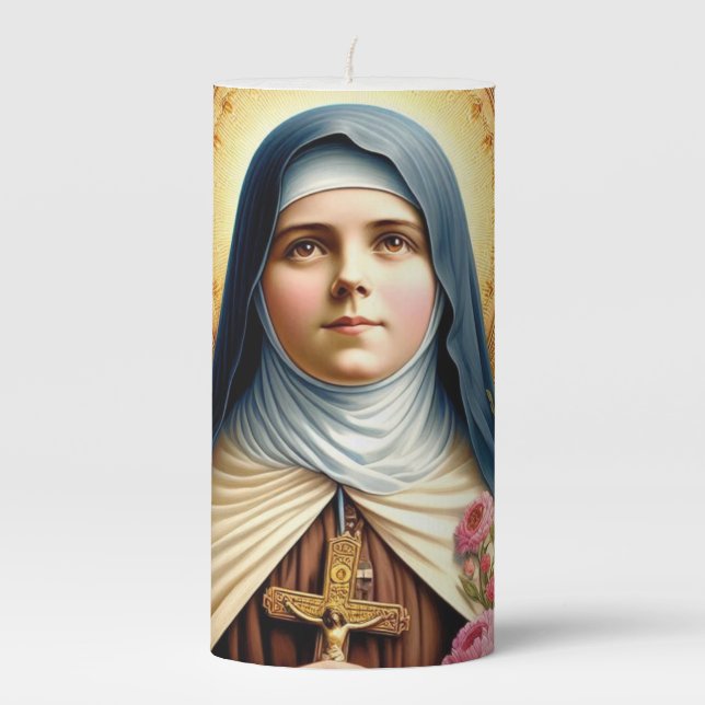 St. Therese Pillar Candle (Front)