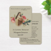 St. Therese Pink Roses Funeral Memorial Holy Card (Desk)