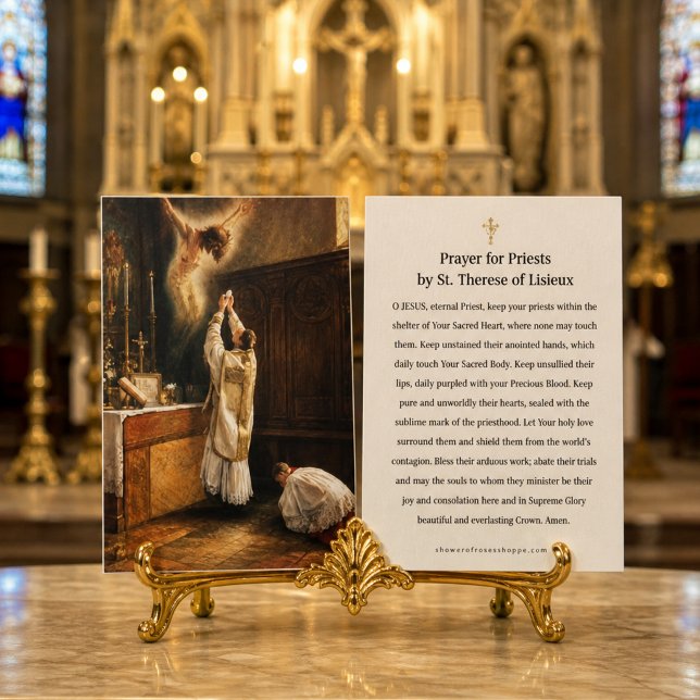 St Therese Prayer for Priests Catholic Devotional Business Card (Creator Uploaded)