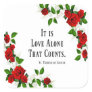 St. Therese Quote Roses Red Square Sticker