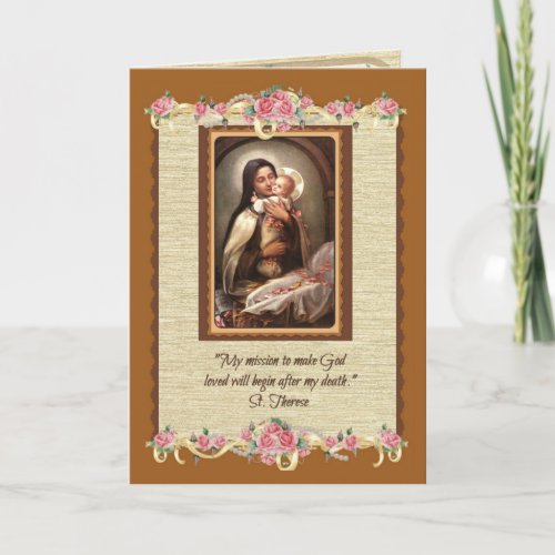 St Therese Religious Catholic Carmelite Card