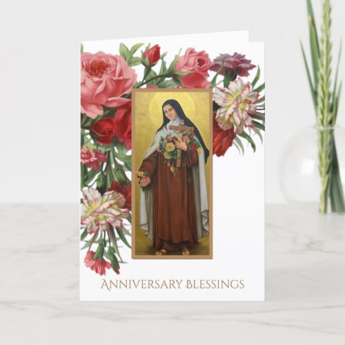 St Therese the Little Flower Anniversary Card