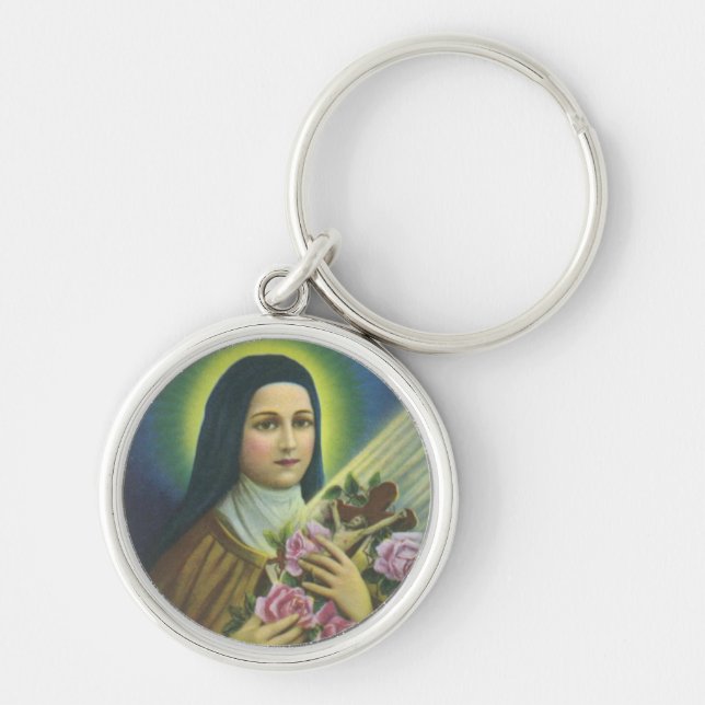 St. Therese the Little Flower Carmelite Catholic Keychain (Front)