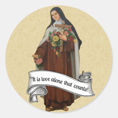 St Therese the Little Flower Carmelite Religious Classic Round Sticker