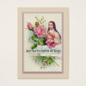 St. Therese the Little Flower Pink Rose Holy Card (Front)
