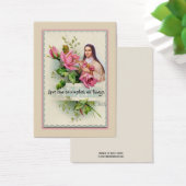 St. Therese the Little Flower Pink Rose Holy Card (Desk)