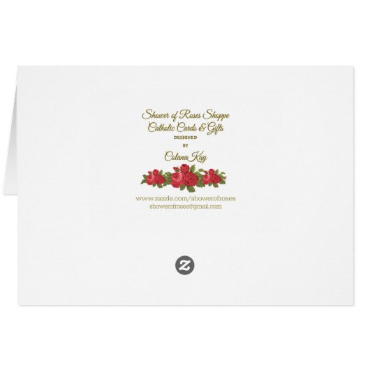 St. Therese the Little Flower Pink Roses (Back Horizontal)