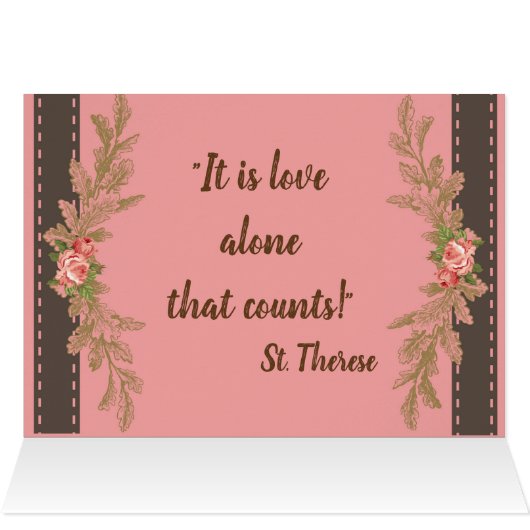 St. Therese the Little Flower Pink Roses (Inside Horizontal (Top))