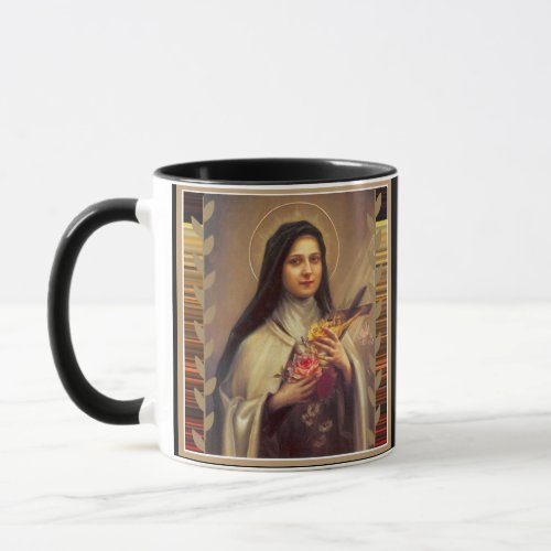 St Therese the Little Flower Pink Roses Mug