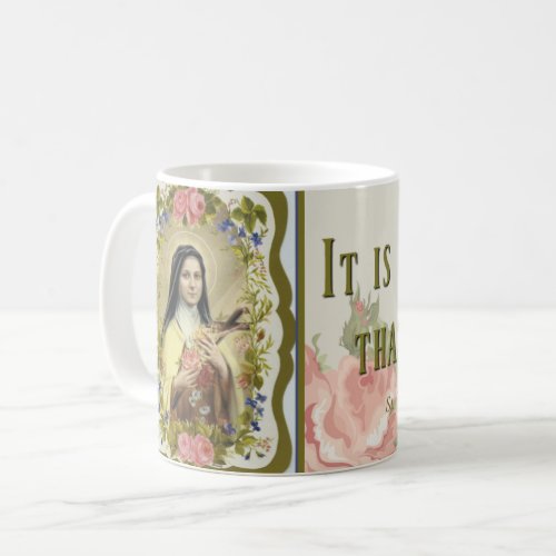 St Therese the Little Flower Roses Crucifix Coffee Mug