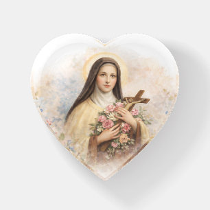 St. Therese the Little Flower Roses Crucifix Paperweight