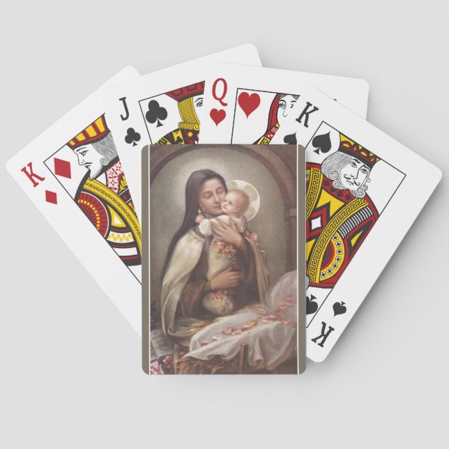 St. Therese the Little Flower Roses Jesus Poker Cards (Back)