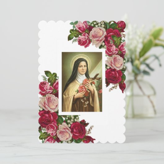 St. Therese the Little Flower Roses Notecard (Standing Front)