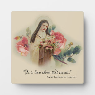 St. Therese the Little Flower Roses Quote Plaque